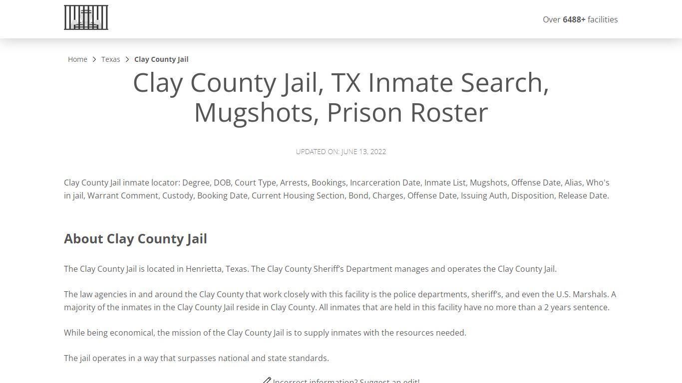 Clay County Jail, TX Inmate Search, Mugshots, Prison Roster